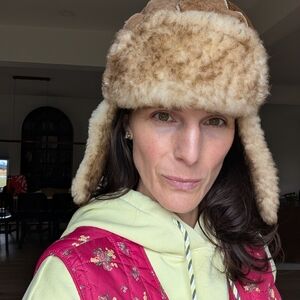 Vintage Shearling Trapper Cap Pilots Hat  Source Unknown